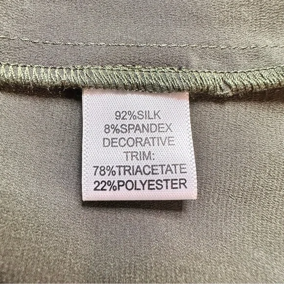 Vtg St. John Black Label Sz 10 Top Green Silk Blend Sleeveless Tank Luxury Layer - Picture 6 of 12